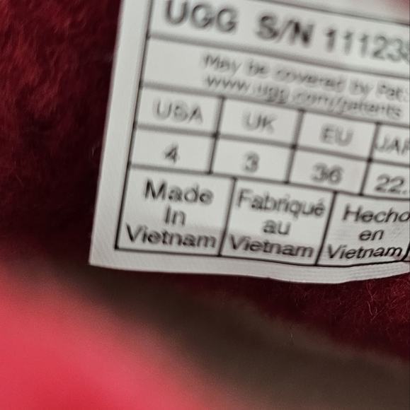 UGG Classic Clear Mini Samba Red Boots - Picture 2 of 3